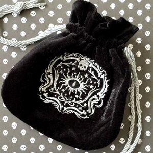 Black Velvet Silver Embroidery Bag SBC